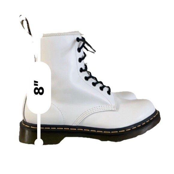Dr Martens 1460 White Leather Matte Eight Eye Combat Boots Women's US Size 10 - Picture 9 of 10